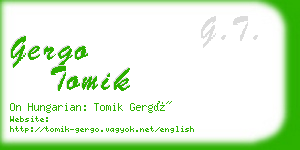 gergo tomik business card